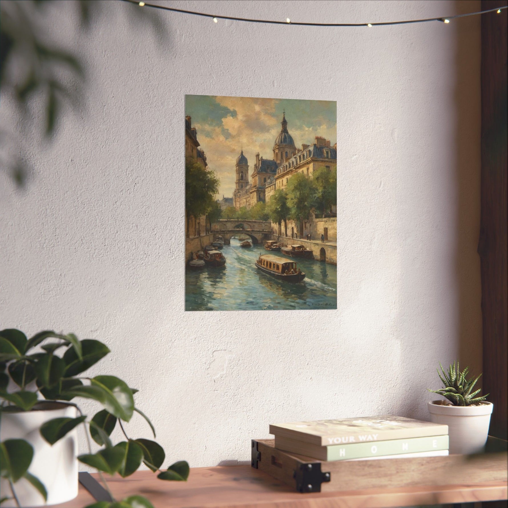 Paris Riverboat Matte Poster — Vintage European Cityscape Wall Art - AquilVision