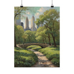 Central Park Bridge Matte Poster — Vintage NYC Landscape Wall Art