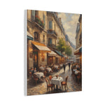 Paris Café Street Scene Matte Canvas Wall Art — Stretched 1.25" - AquilVision