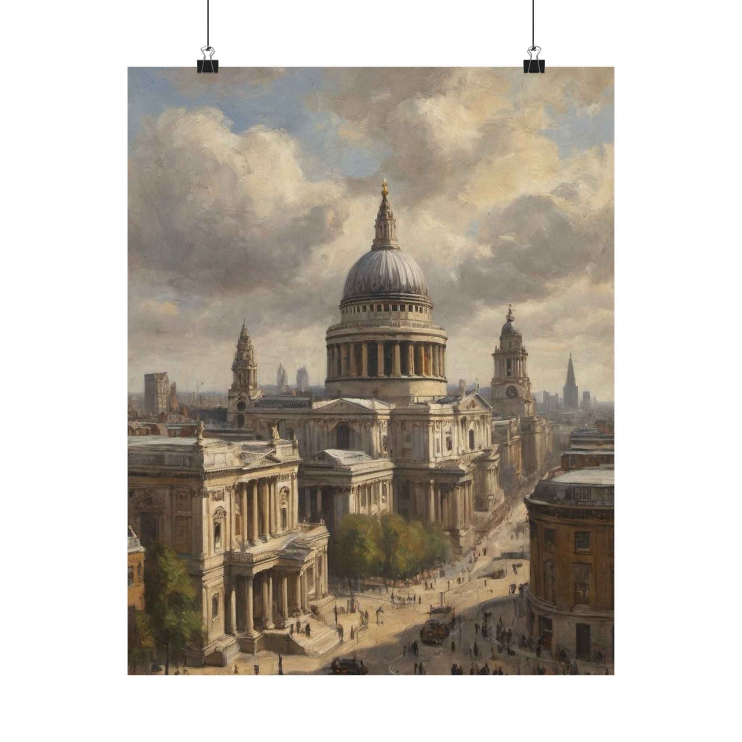 St. Paul’s Cathedral Vintage Art Poster — Matte Vertical London Print
