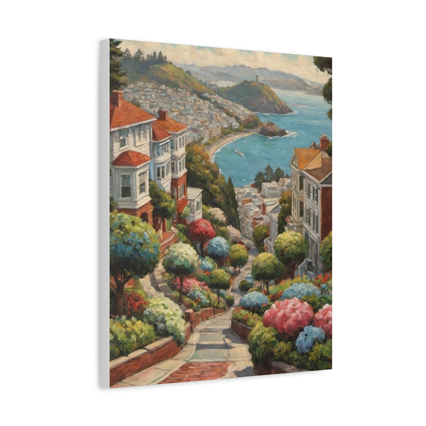 Coastal Garden Street Canvas Print — Stretched Matte Wall Art - AquilVision