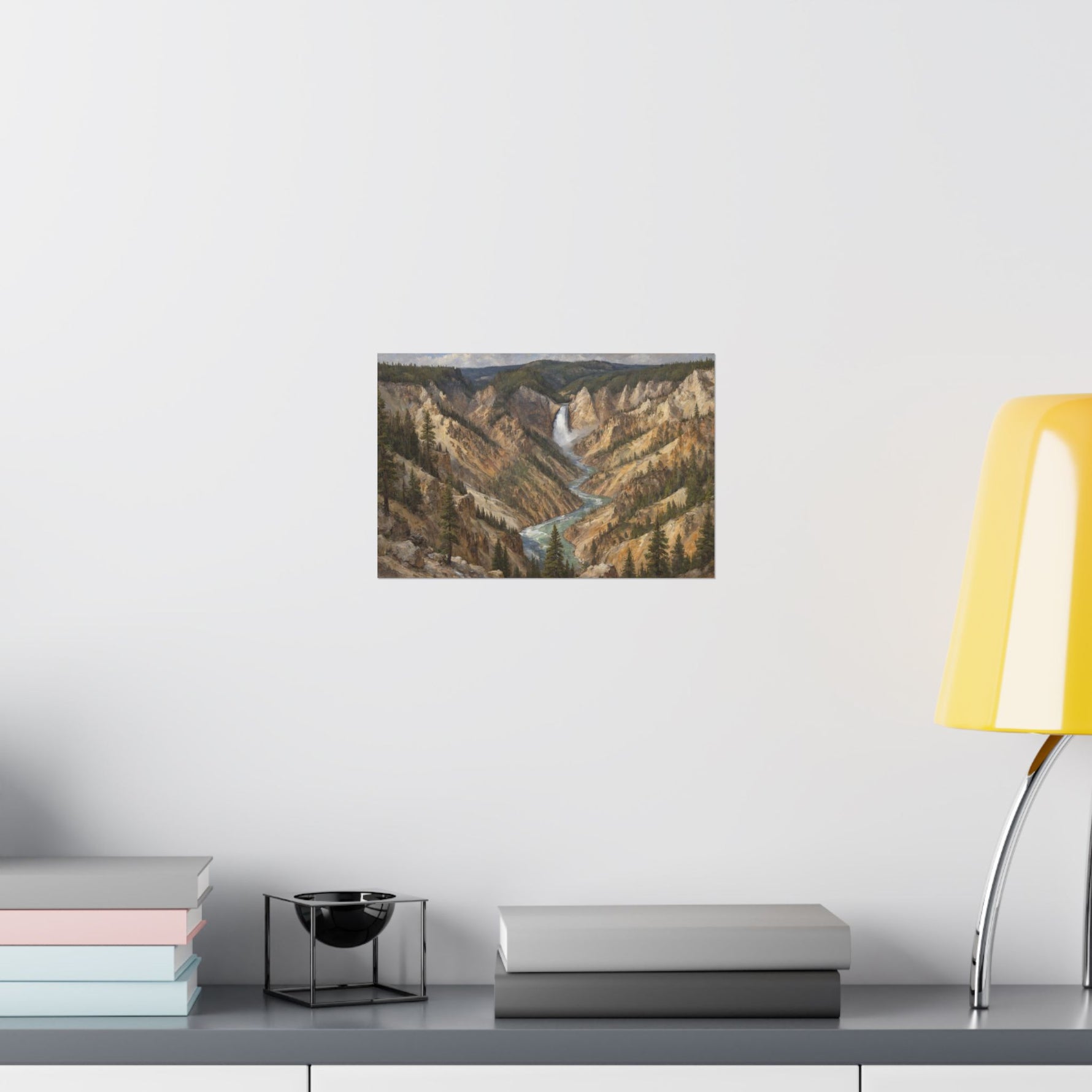 Yellowstone Canyon Waterfall Matte Poster — Landscape Wall Art - AquilVision