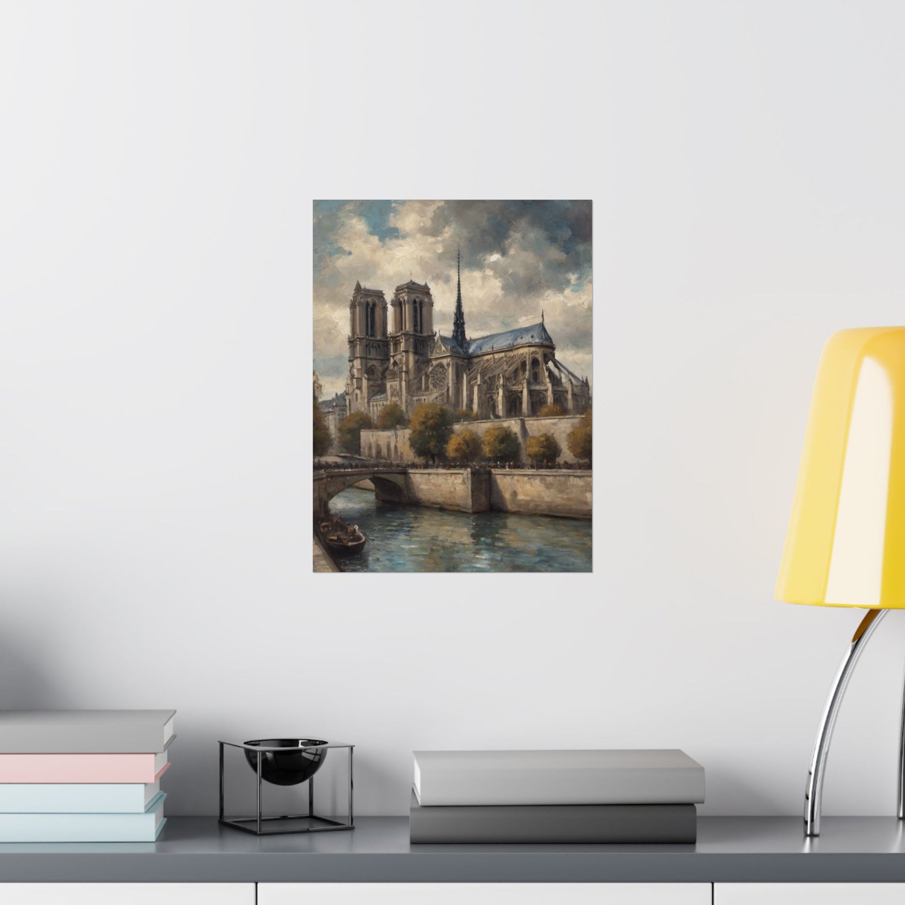 Notre Dame Seine River Matte Poster — Vintage Paris Architecture Wall Art - AquilVision