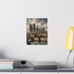 Notre Dame Seine River Matte Poster — Vintage Paris Architecture Wall Art - AquilVision