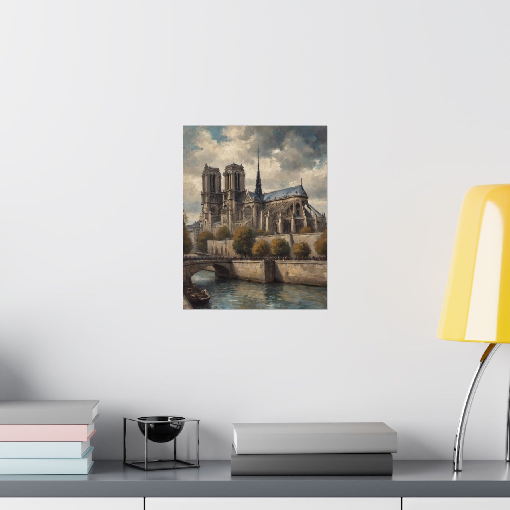 Notre Dame Seine River Matte Poster — Vintage Paris Architecture Wall Art - AquilVision