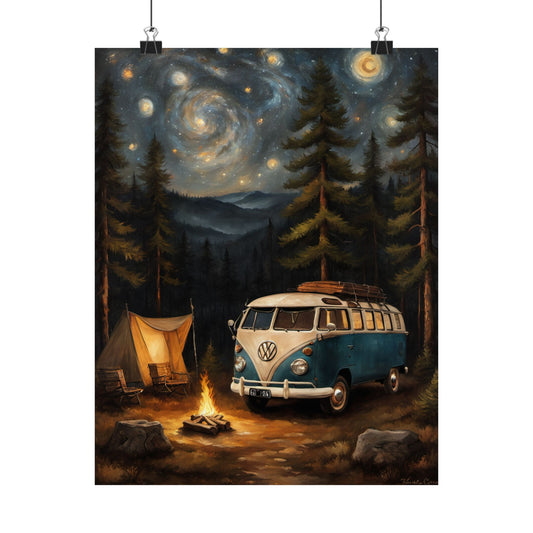 Vintage Camping Art Prints, Bohemian Decor for Nature Lovers, Retro Van Wall Art, Great for Adventure Enthusiasts, Ideal Gift for Explorers