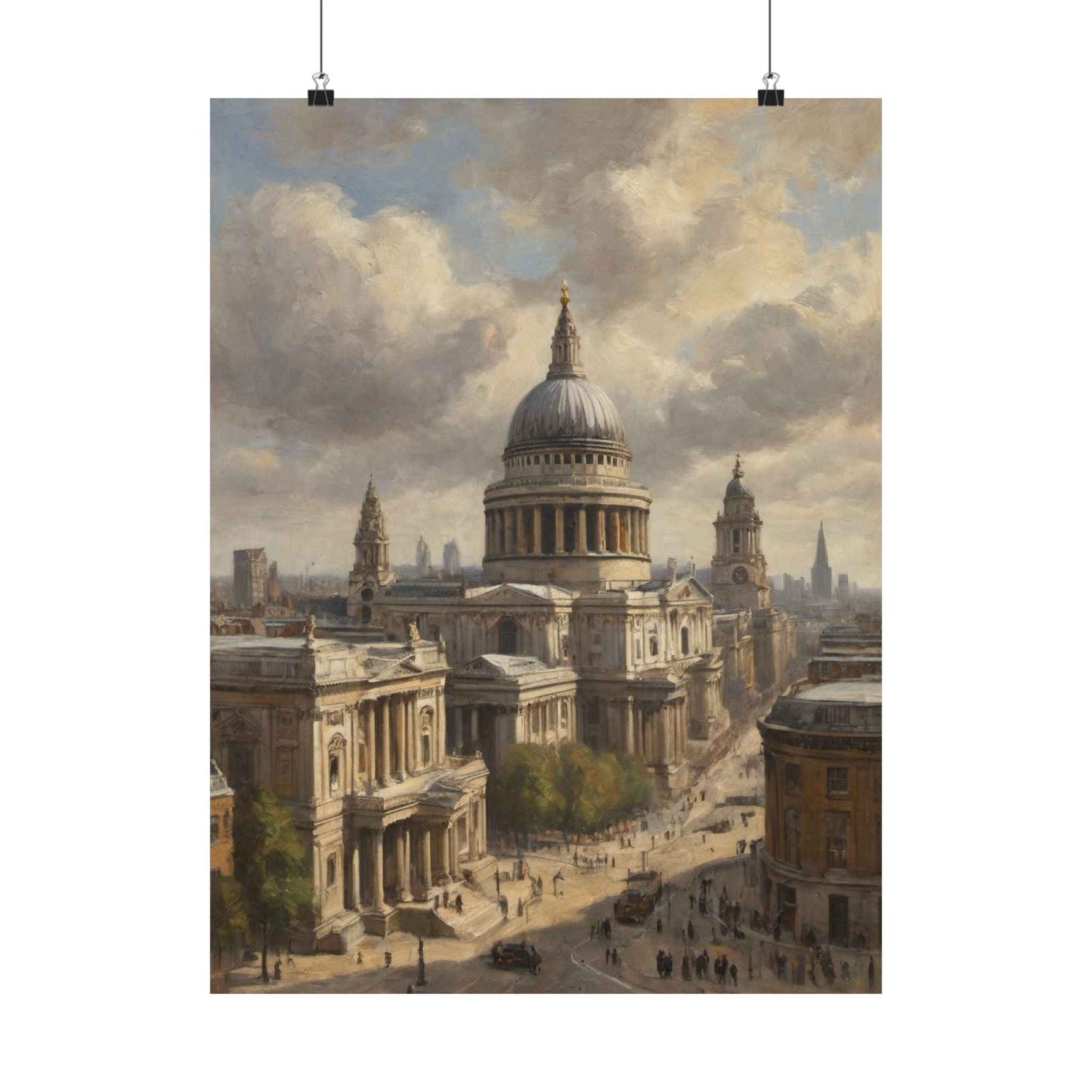 St. Paul’s Cathedral Vintage Art Poster — Matte Vertical London Print