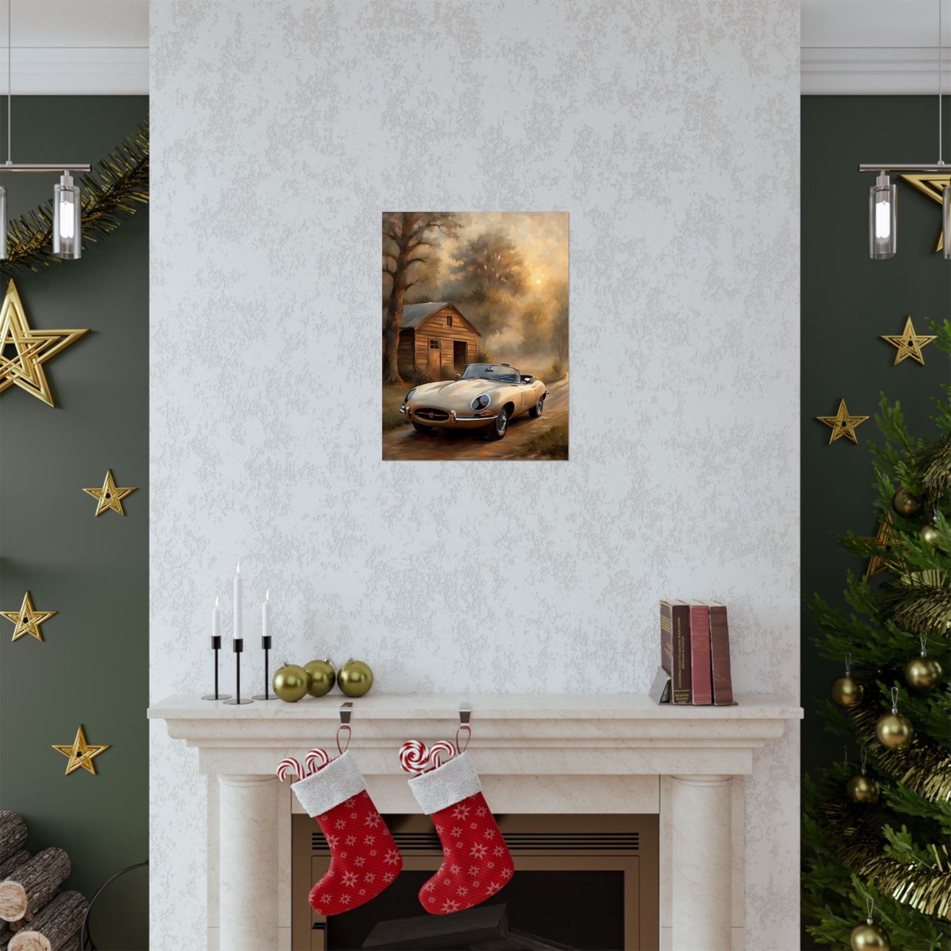 Vintage Car Art Poster, Matte Vertical Wall Decor, Retro Automotive Print, Gift for Car Lovers, Home Wall Art, Rustic Decor - AquilVision