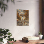 Paris Arc de Triomphe Poster — Autumn Boulevard Matte Vertical Art Print - AquilVision
