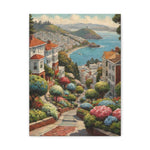 Coastal Garden Street Canvas Print — Stretched Matte Wall Art - AquilVision