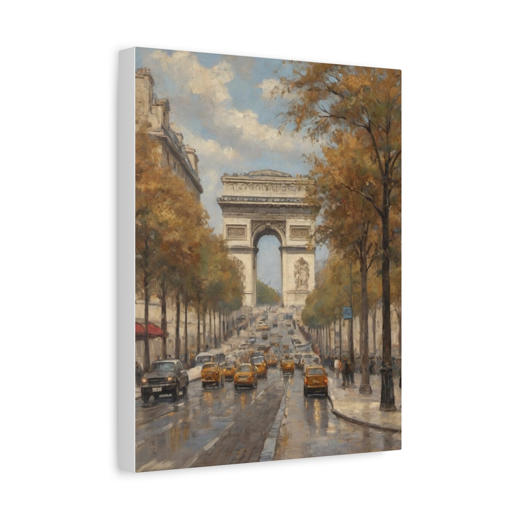 Paris Arc de Triomphe Canvas Wall Art — Autumn Street Scene - AquilVision
