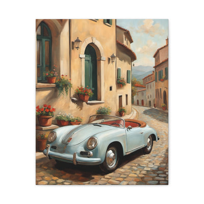 Vintage Car Canvas Print, Classic Car Wall Art, Retro Home Decor, Car Lover Gift, Italian Street Scene Art - AquilVision
