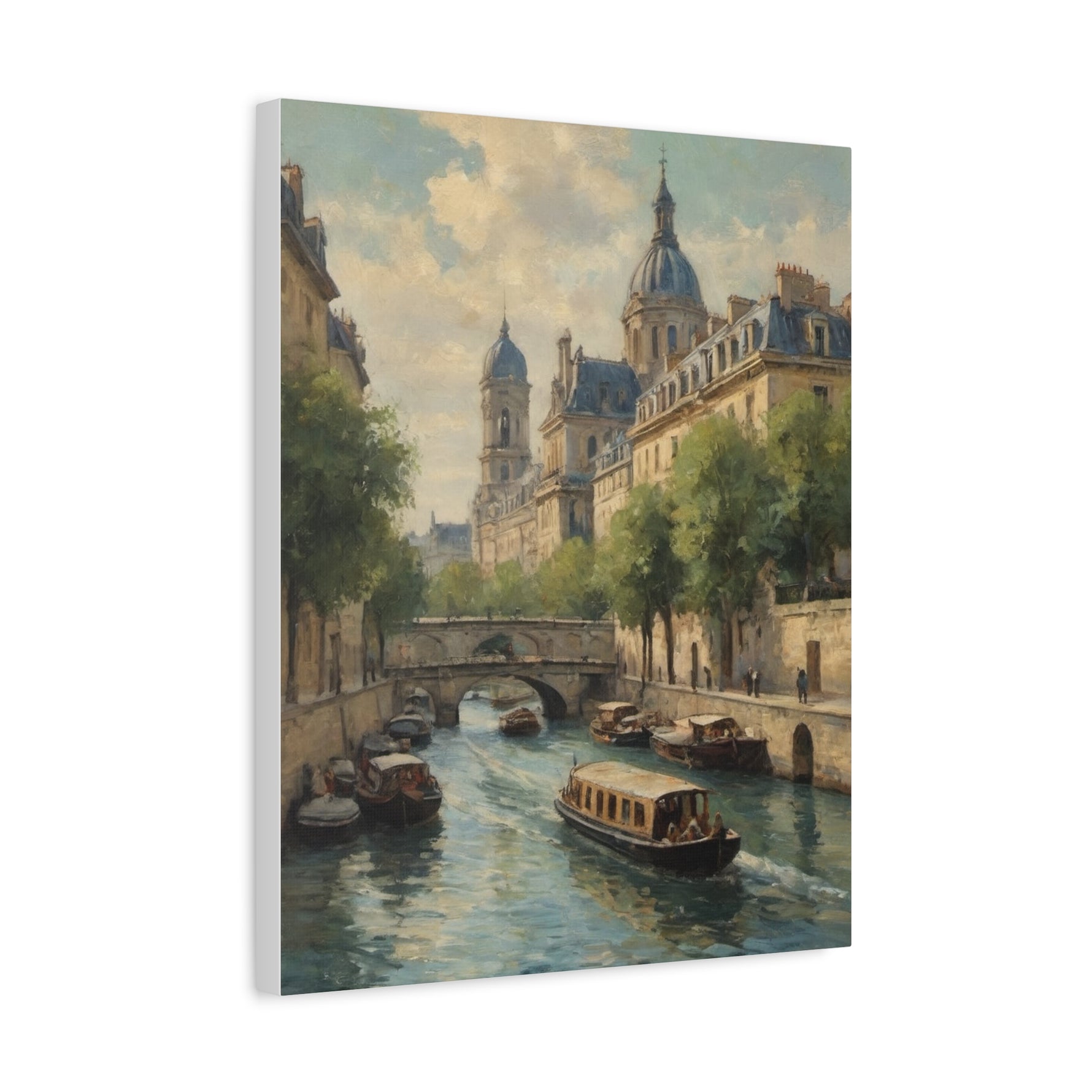 Paris Riverboat Matte Canvas Print — Stretched 1.25" - AquilVision