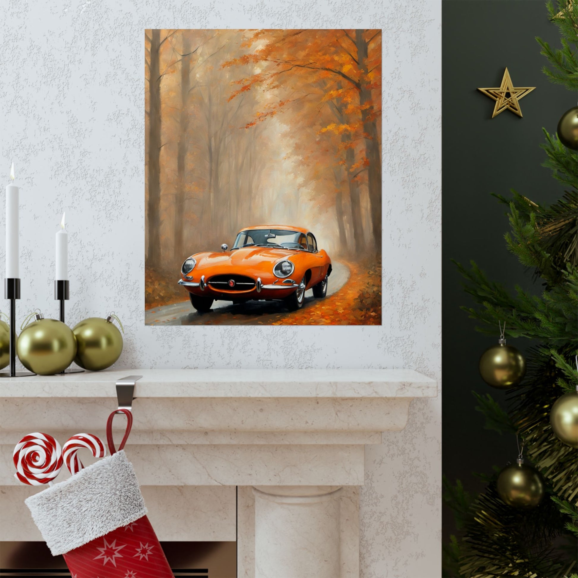 Vintage Car Autumn Matte Vertical Posters, Fall Wall Art, Home Decor, Gift for Car Lovers, Autumn Aesthetic Printify