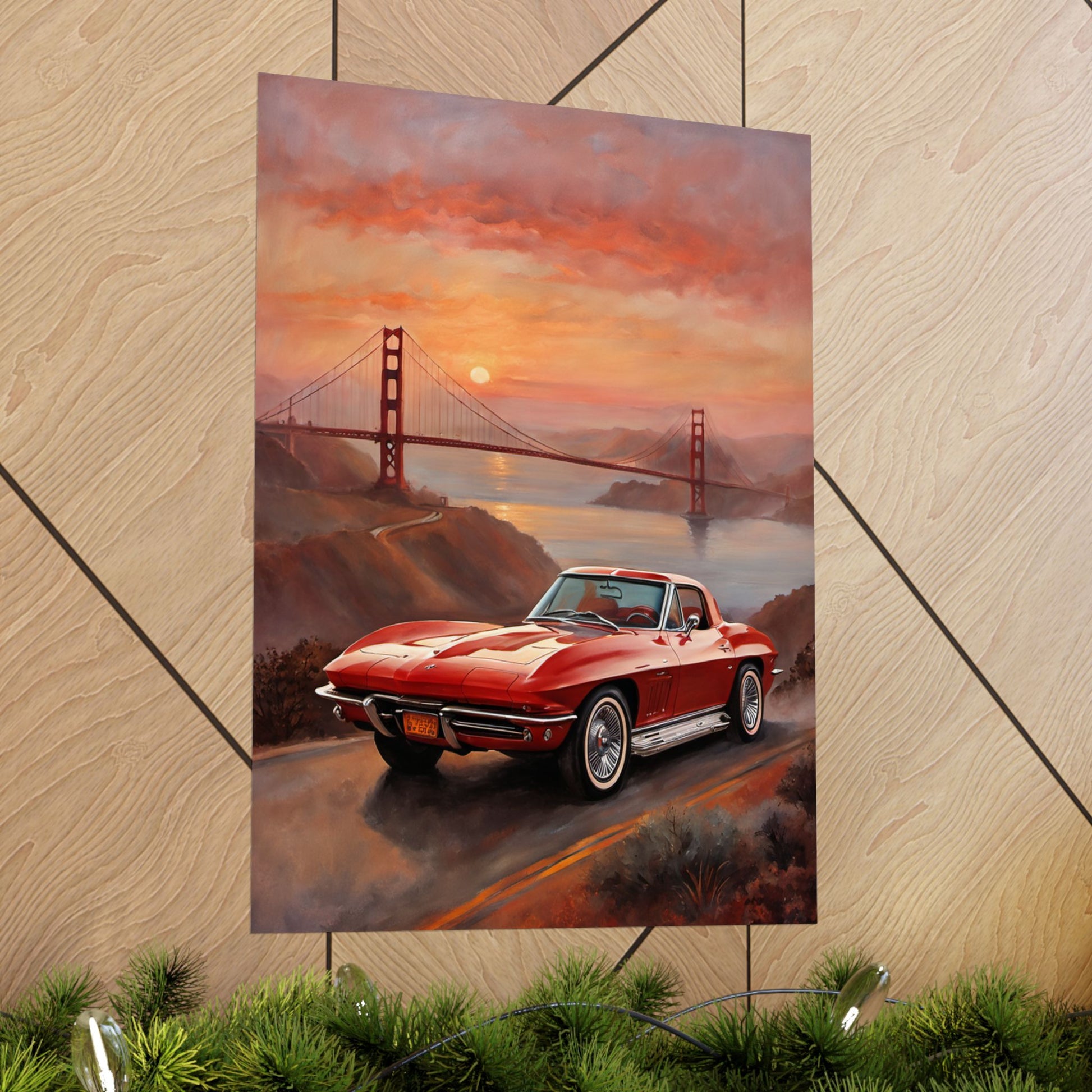 Retro Car Art Print, Matte Vertical Poster, Classic Car Decor, Wall Art, Gift for Car Lovers, Retro Home Decor Printify