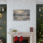 Winter Landscape Matte Poster — Serene Snowy Lake Art Print - AquilVision