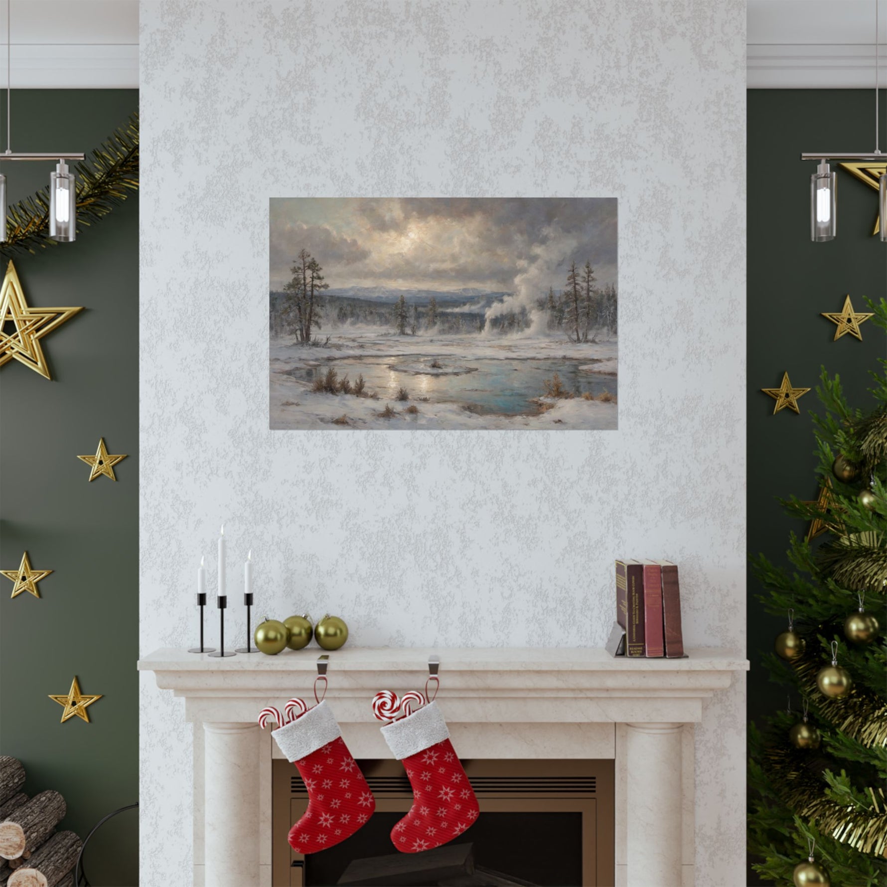 Winter Landscape Matte Poster — Serene Snowy Lake Art Print - AquilVision