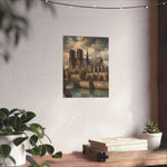 Notre Dame Seine River Matte Poster — Vintage Paris Architecture Wall Art - AquilVision