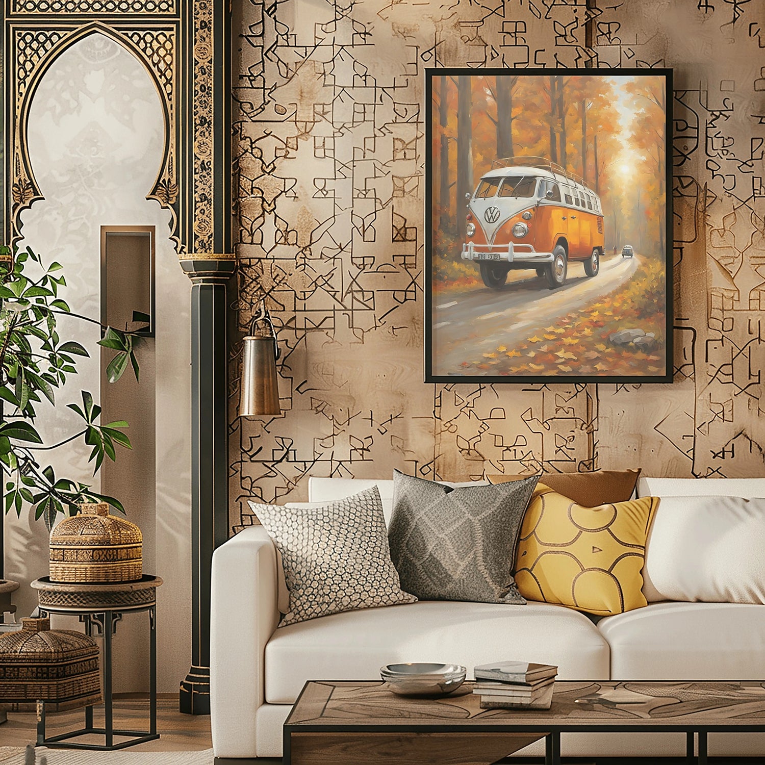 1960er deutscher Split-Window Van - Wald-Edition | Poster Leinwand