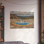 Yellowstone Grand Prismatic Spring Matte Horizontal Poster — Scenic National Park Landscape Wall Art - AquilVision