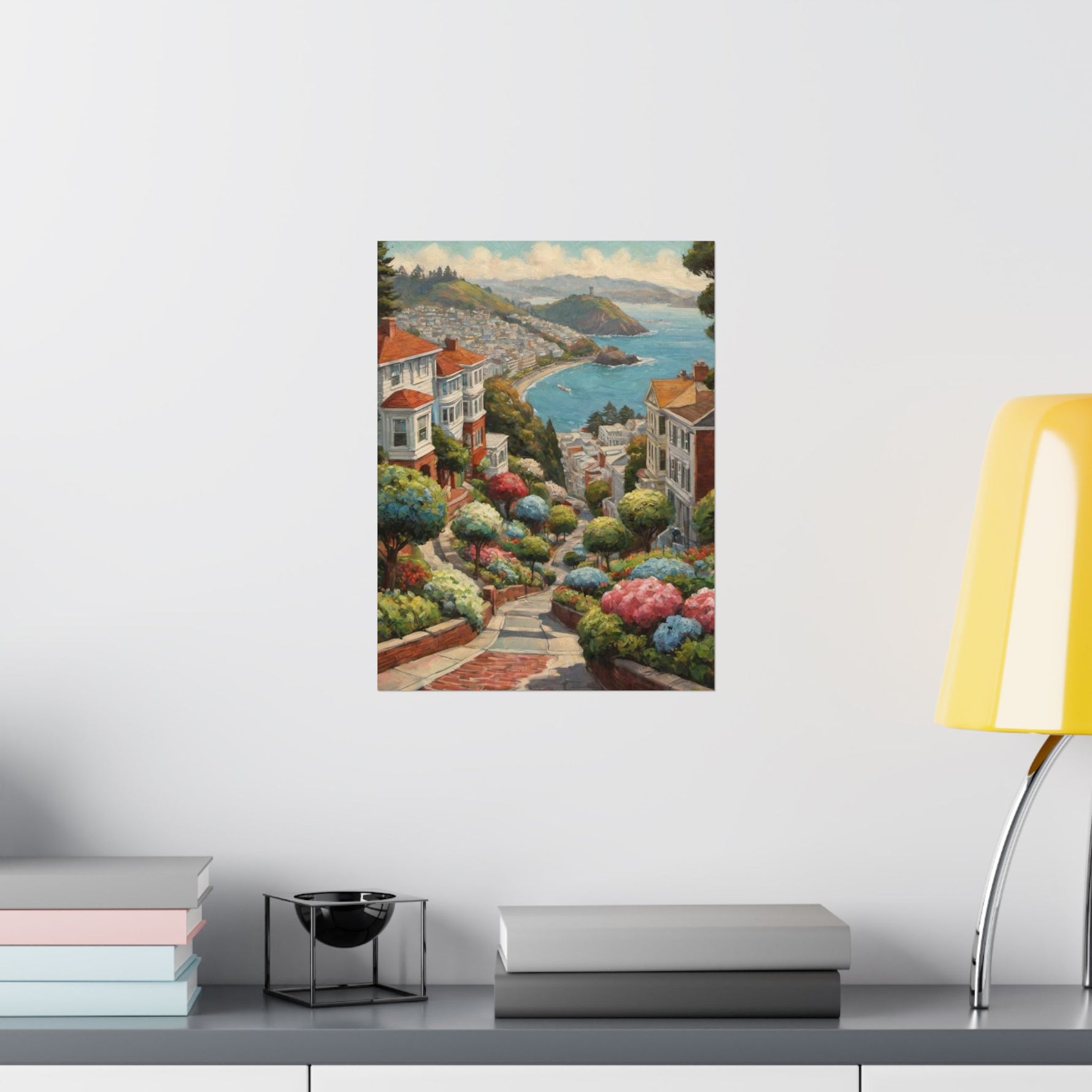Coastal Garden Street Matte Poster — Scenic San Francisco Bay Print - AquilVision