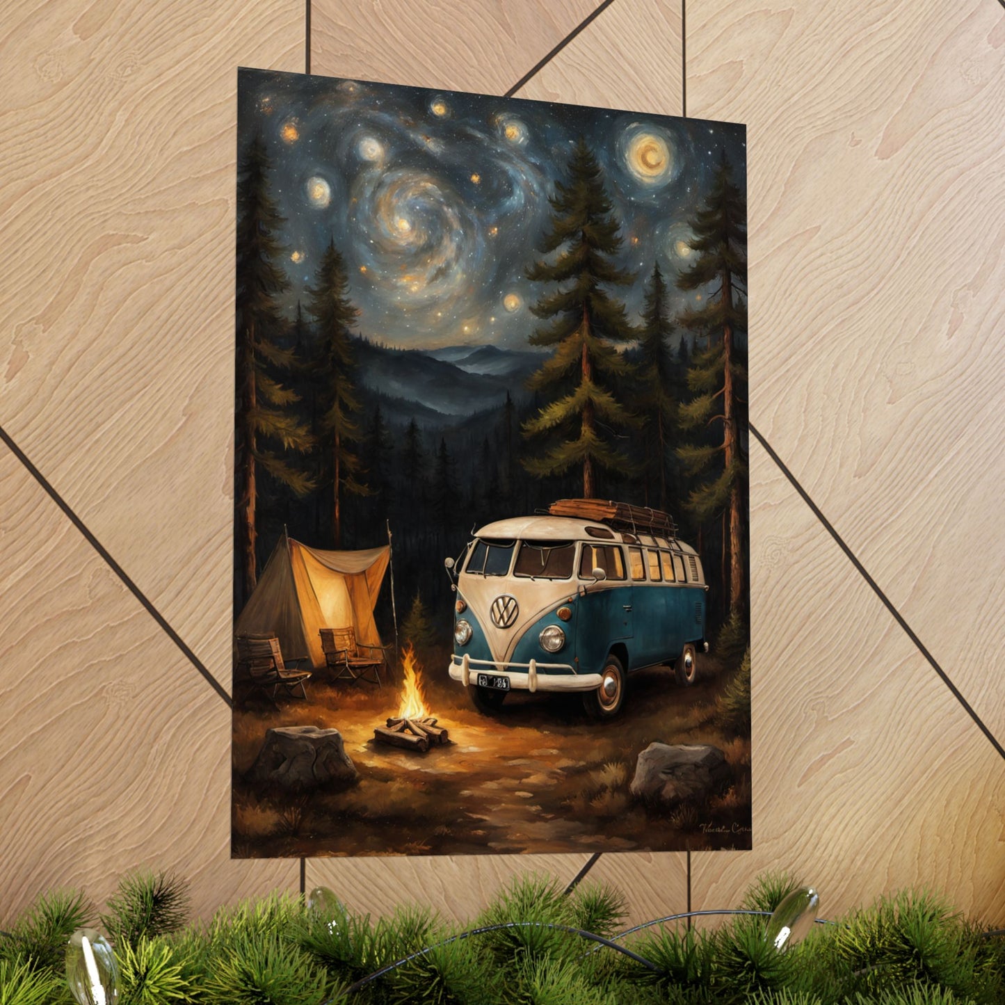 Vintage Camping Art Prints, Bohemian Decor for Nature Lovers, Retro Van Wall Art, Great for Adventure Enthusiasts, Ideal Gift for Explorers - AquilVision