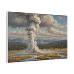 Geyser Landscape Canvas Print — Yellowstone Steam Eruption Wall Art - AquilVision