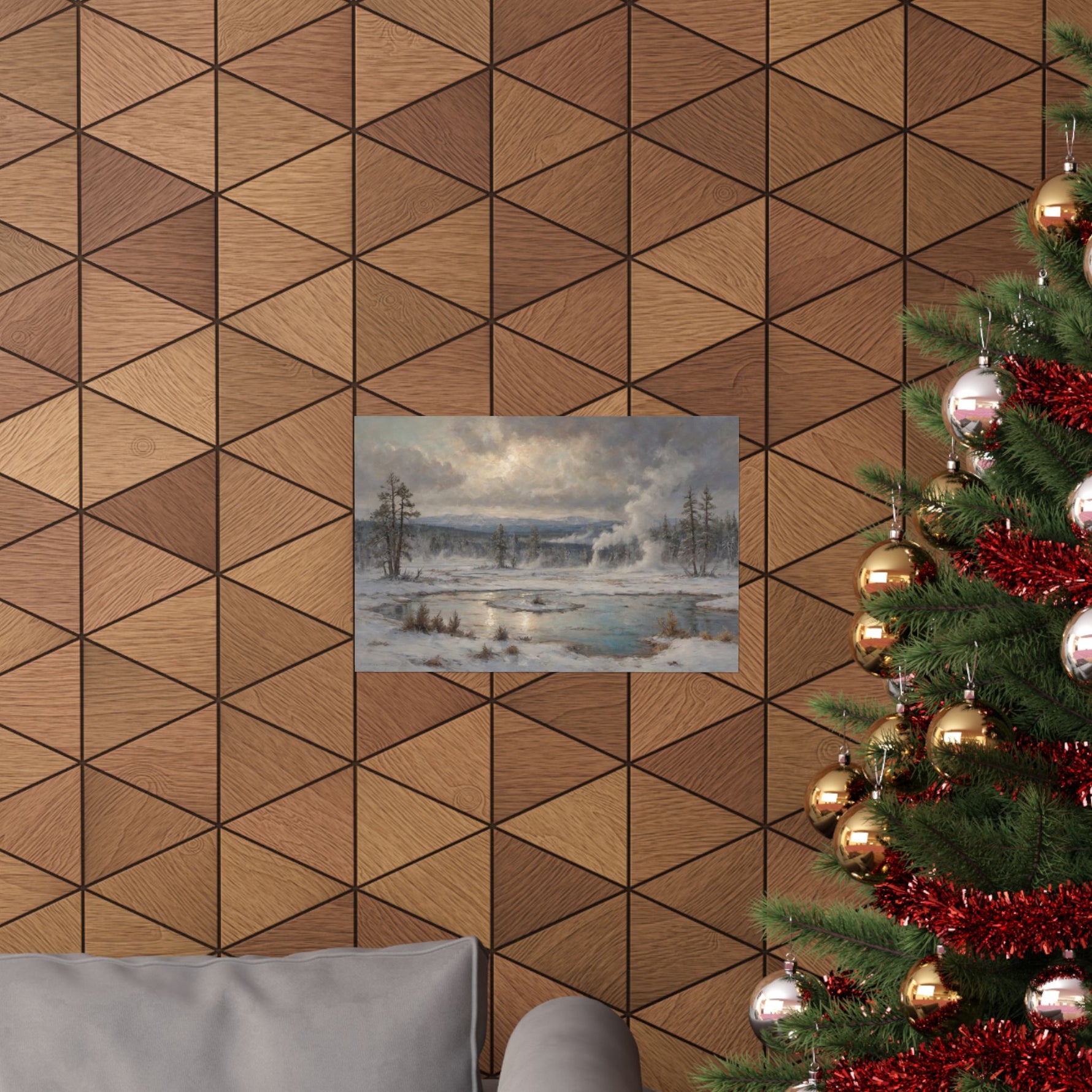Winter Landscape Matte Poster — Serene Snowy Lake Art Print - AquilVision