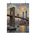 Brooklyn Bridge Sunset Matte Poster — New York City Skyline Wall Art