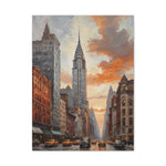 Chrysler Building Sunset Canvas Print — New York City Street Scene