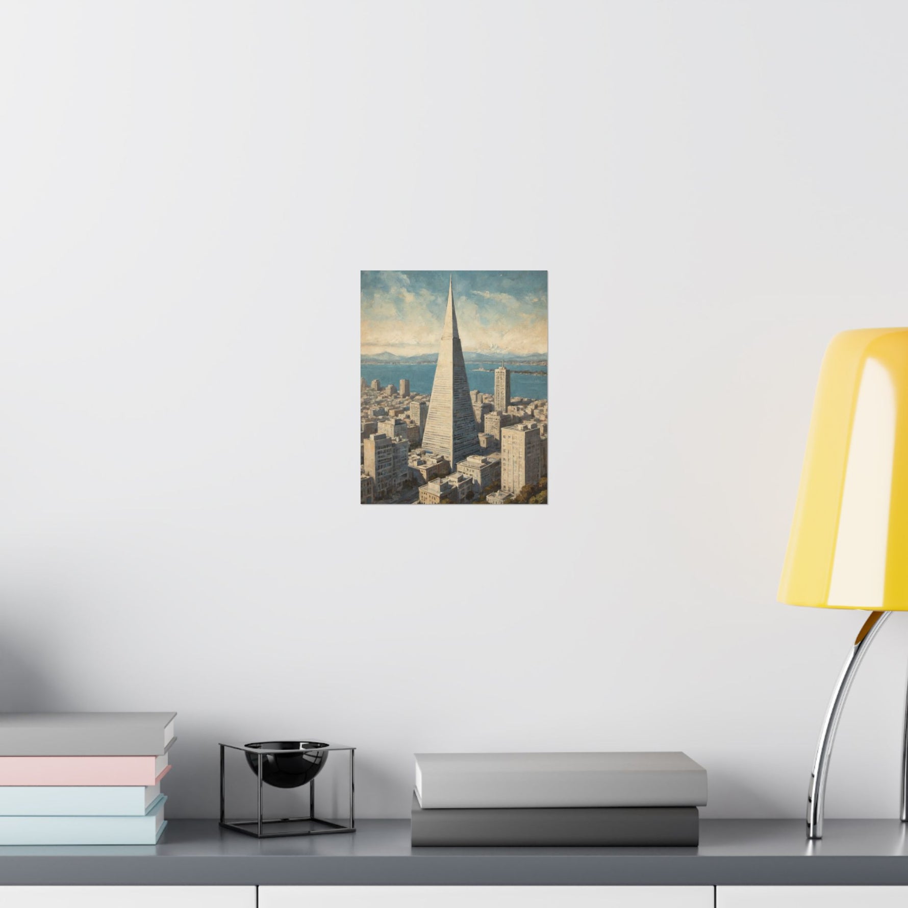 Vintage Cityscape Poster — Transamerica Pyramid Matte Vertical Print - AquilVision