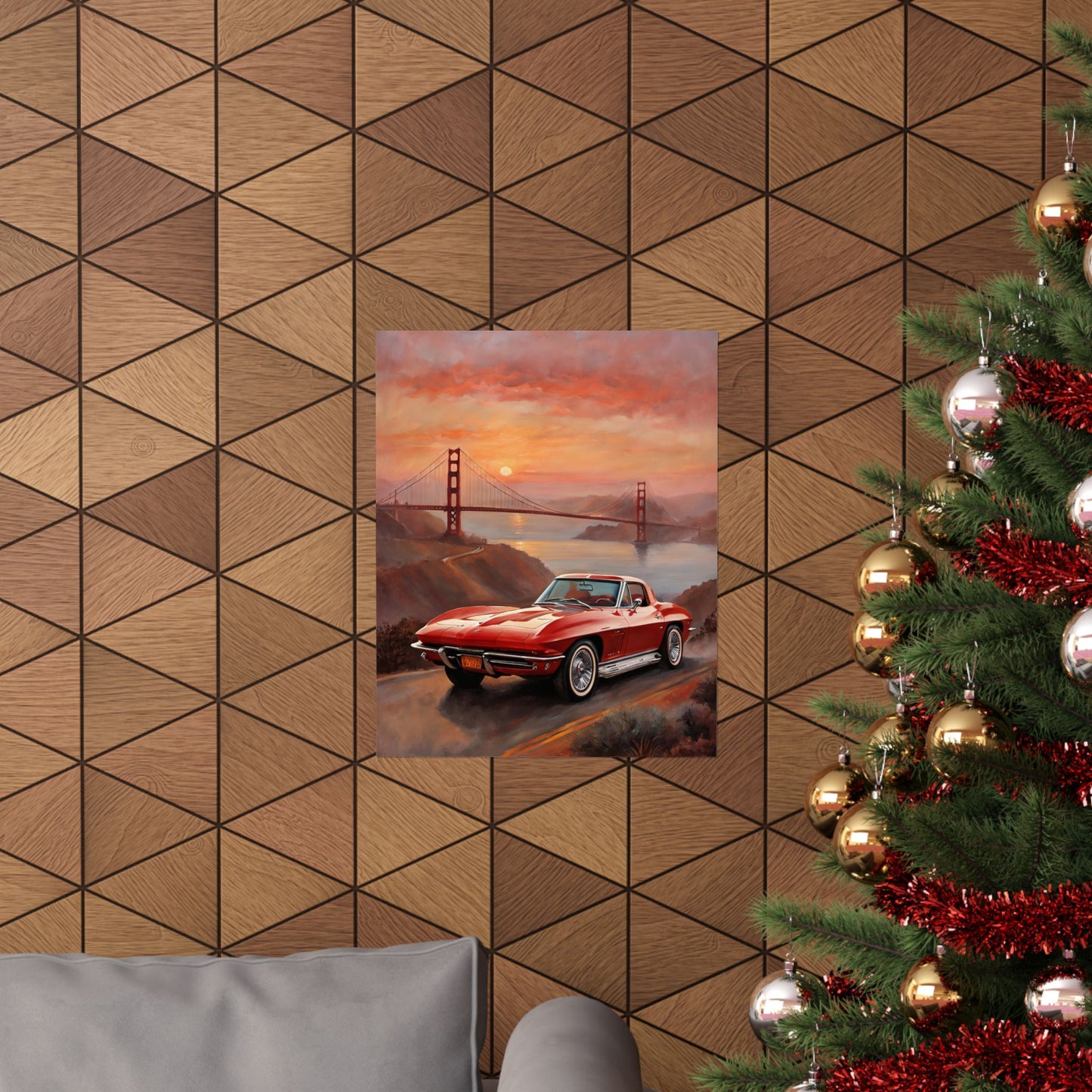 Retro Car Art Print, Matte Vertical Poster, Classic Car Decor, Wall Art, Gift for Car Lovers, Retro Home Decor Printify