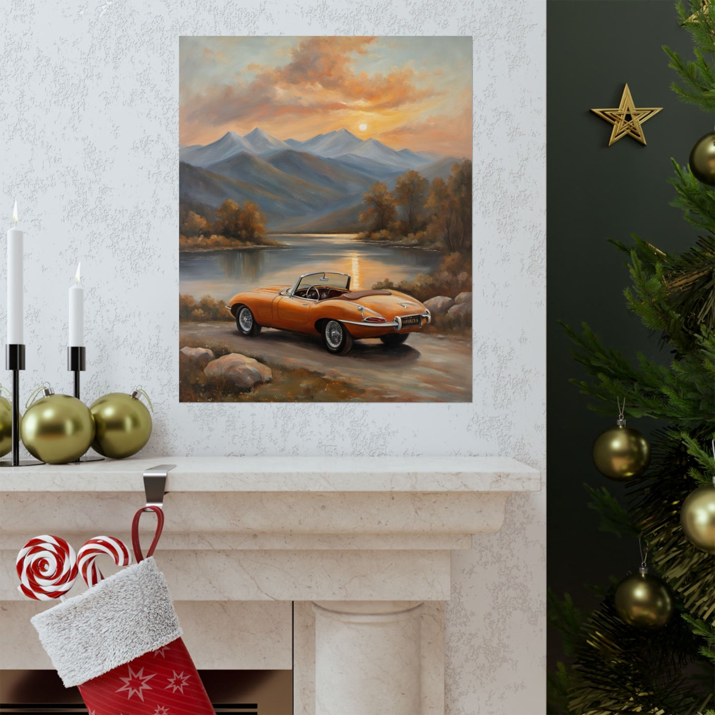 Scenic Car Posters, Vintage Wall Art, Home Décor, Car Enthusiast Gifts, Nature Prints, Retro Artworks - AquilVision