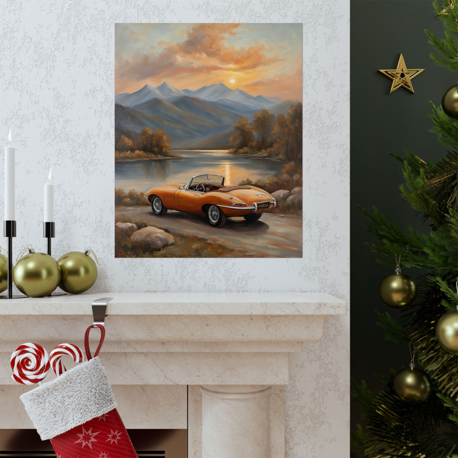 Scenic Car Posters, Vintage Wall Art, Home Décor, Car Enthusiast Gifts, Nature Prints, Retro Artworks - AquilVision