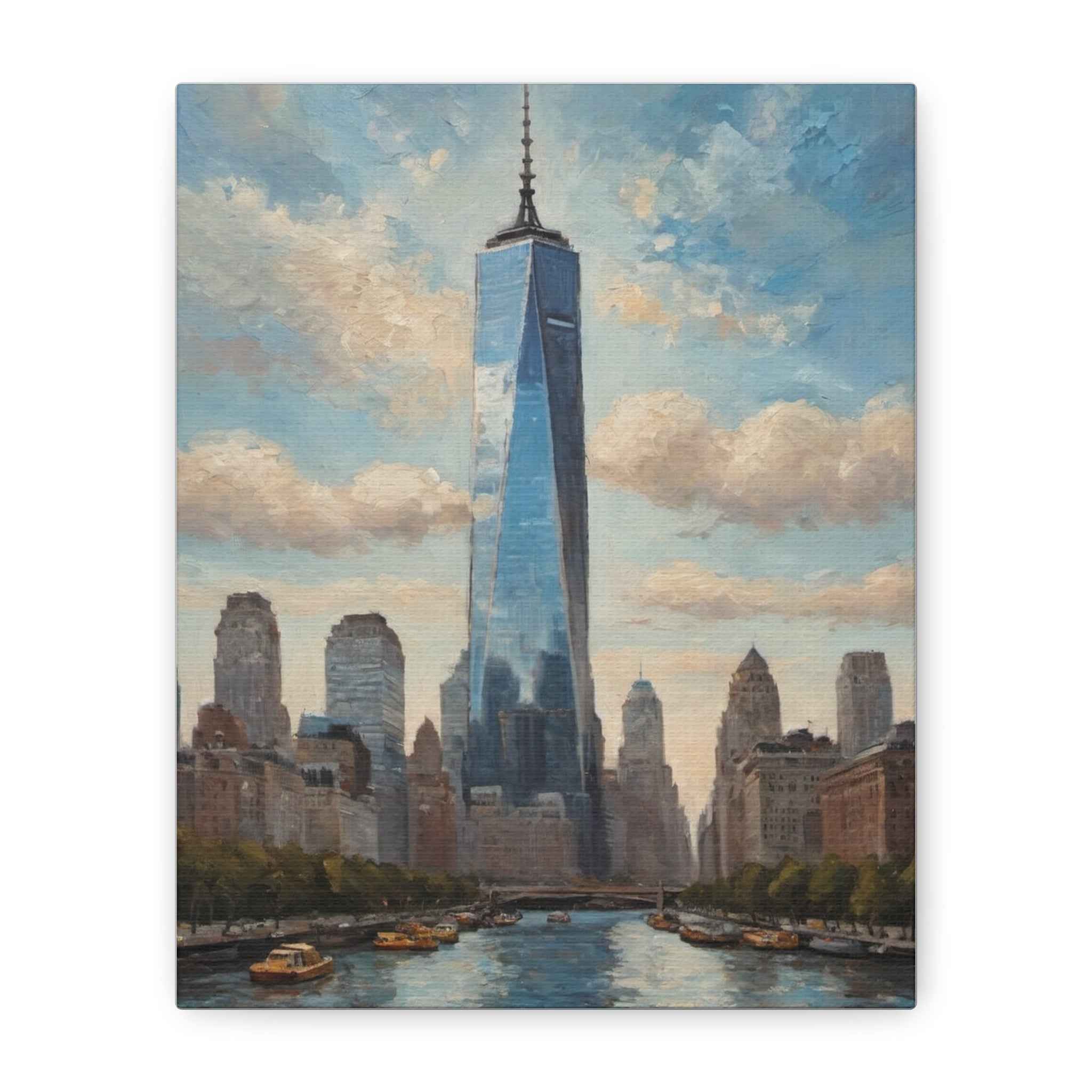 One World Trade Center Skyline Matte Canvas Print — NYC Cityscape Wall Art