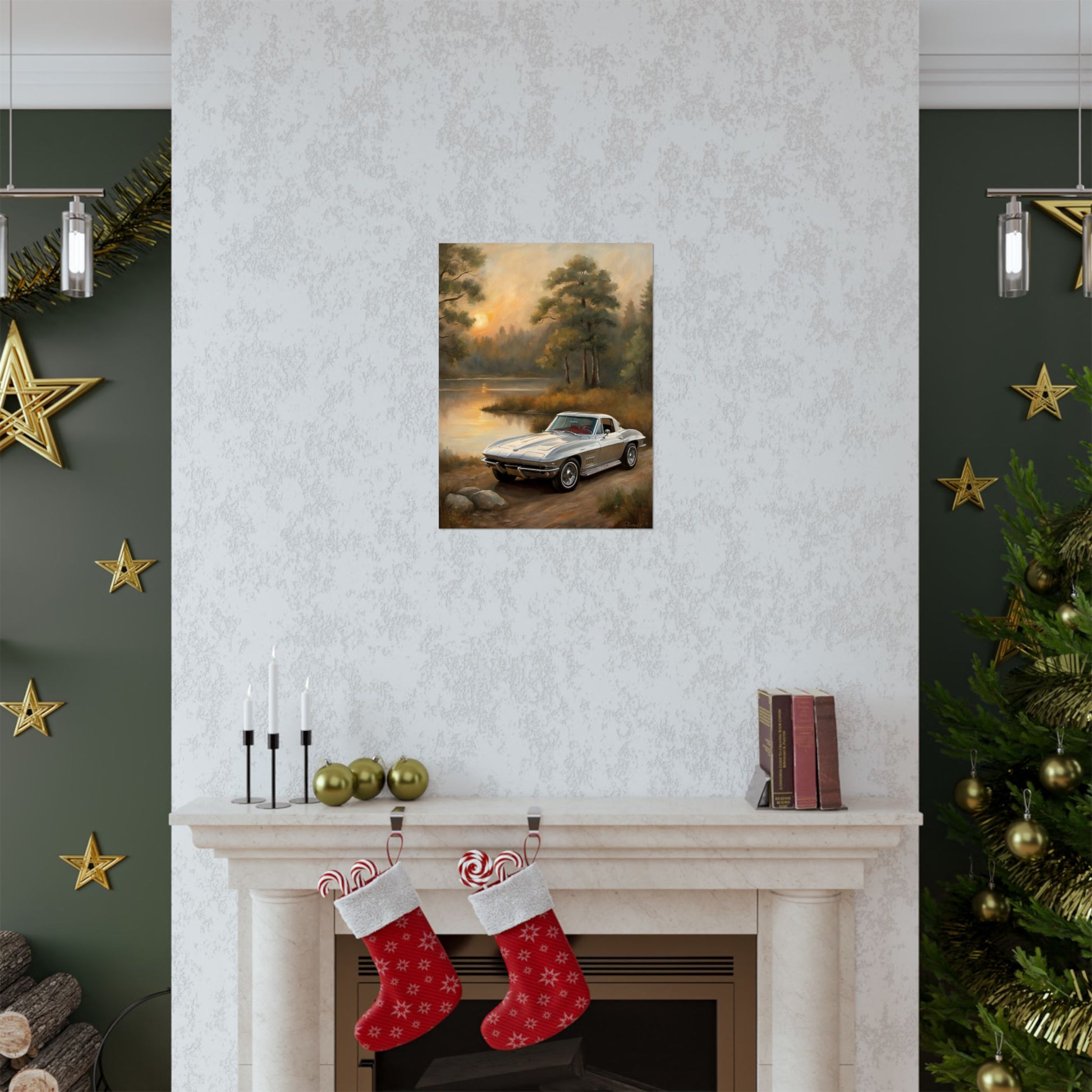 Classic Car Landscape Poster, Vintage Vehicle Decor, Automotive Wall Art, Retro Home Decoration, Perfect Gift for Car Lovers Printify