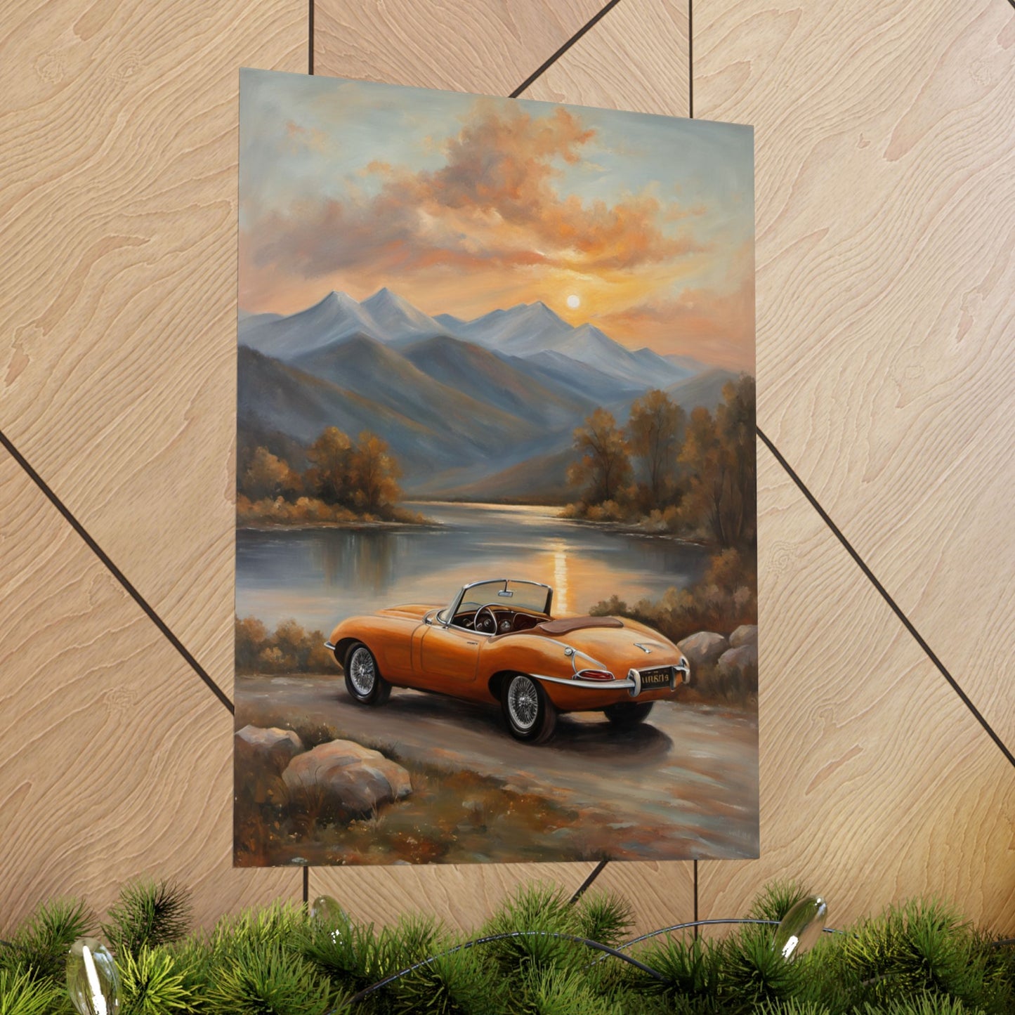 Scenic Car Posters, Vintage Wall Art, Home Décor, Car Enthusiast Gifts, Nature Prints, Retro Artworks - AquilVision