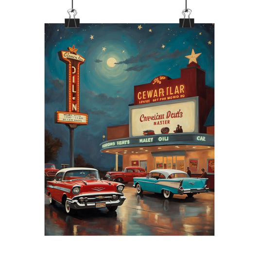 Vintage Car Art Poster, Matte Vertical Wall Art, Retro Decor for Living Room, Gift for Car Lovers & Enthusiasts