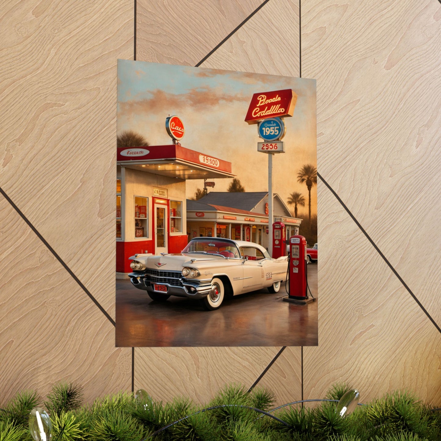 Retro Car Poster, Vintage Artwork, Classic Automobile Print, 1950s Decor, Nostalgic Wall Art - AquilVision