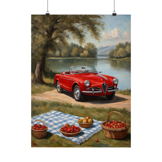 Vintage Car Art Print, Retro Wall Decor, Matte Vertical Posters, Home Aesthetic, Gift for Car Lovers