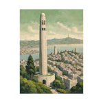 Coit Tower San Francisco Matte Poster — Vintage Cityscape Vertical Wall Art - AquilVision