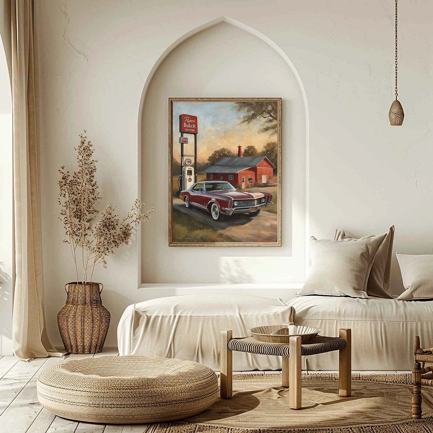 1965 Riviera Gran Sport – Retro Tankstellen-Edition | Plakat Leinwand