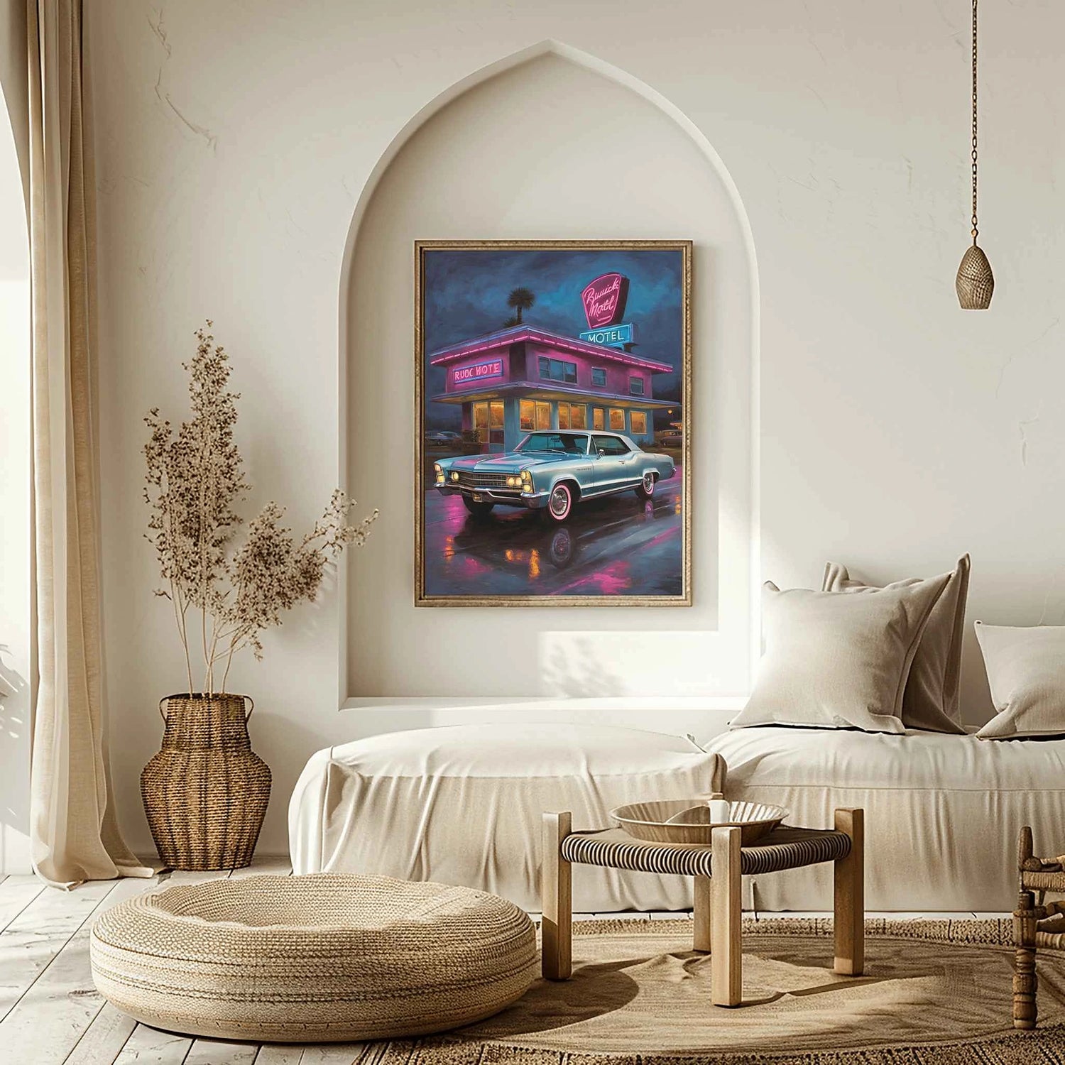 1965 Riviera Gran Sport - Neon Motel Edition | Poster auf Leinwand