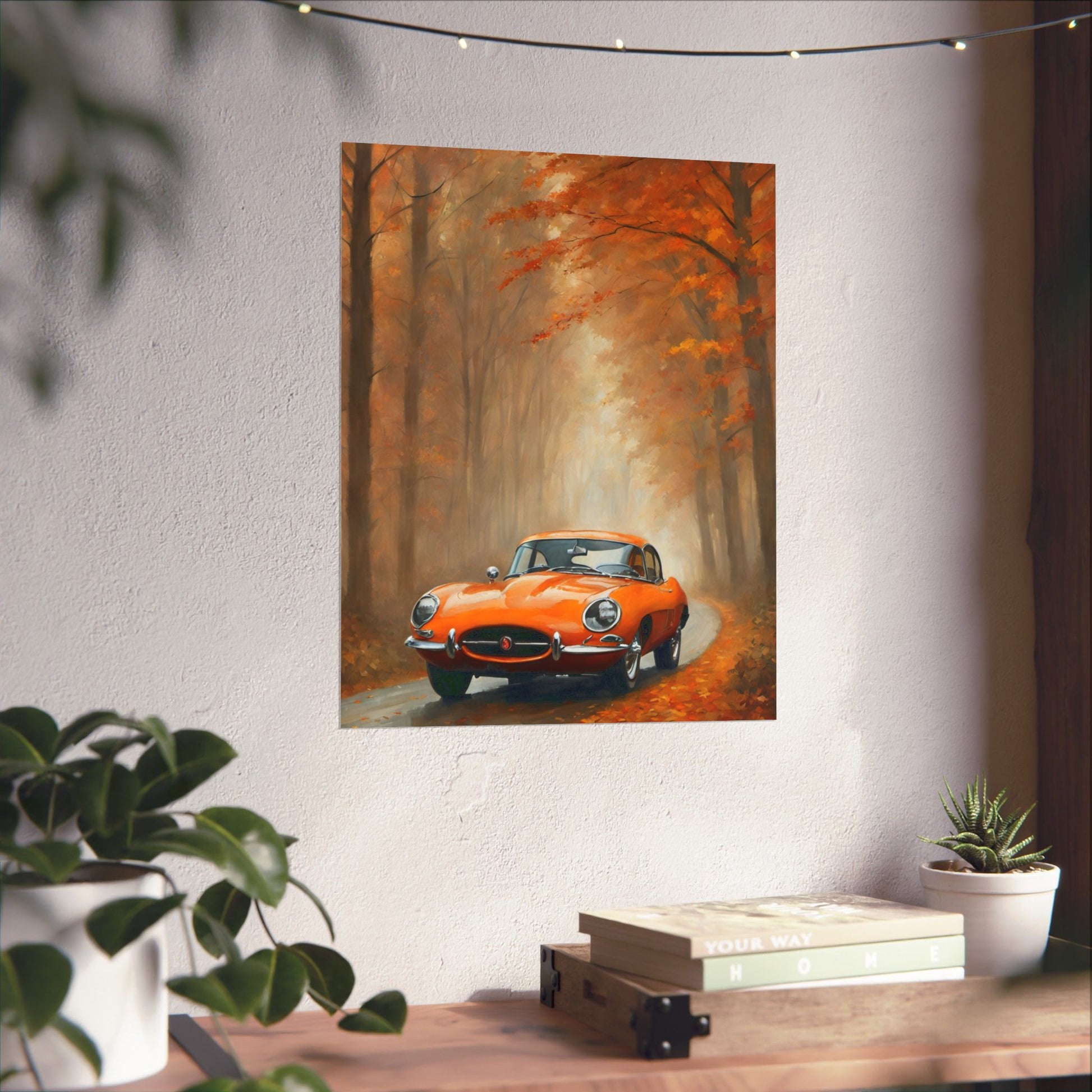 Vintage Car Autumn Matte Vertical Posters, Fall Wall Art, Home Decor, Gift for Car Lovers, Autumn Aesthetic - AquilVision