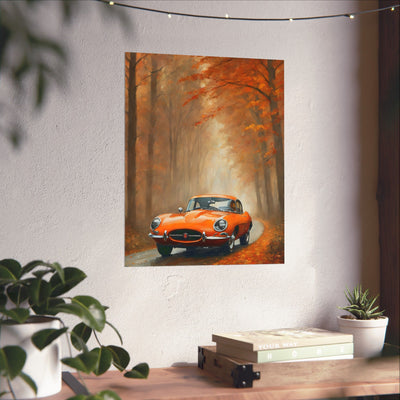 Vintage Car Autumn Matte Vertical Posters, Fall Wall Art, Home Decor, Gift for Car Lovers, Autumn Aesthetic - AquilVision