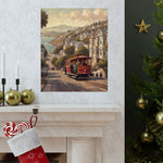 San Francisco Cable Car Poster — Vintage Coastal Cityscape Matte Vertical Print - AquilVision