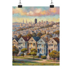 San Francisco Painted Row Houses Matte Poster — Vintage Cityscape Wall Art - AquilVision