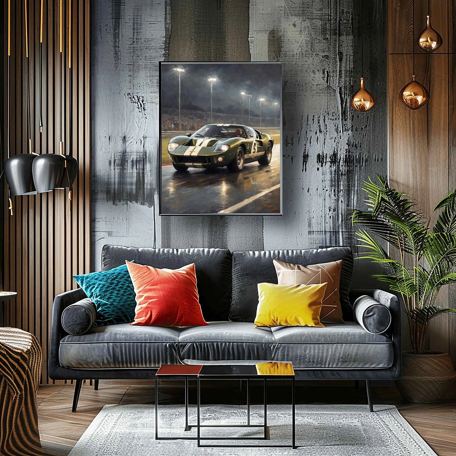 1966 Le Mans Sieger – Nachtedition | Poster auf Leinwand