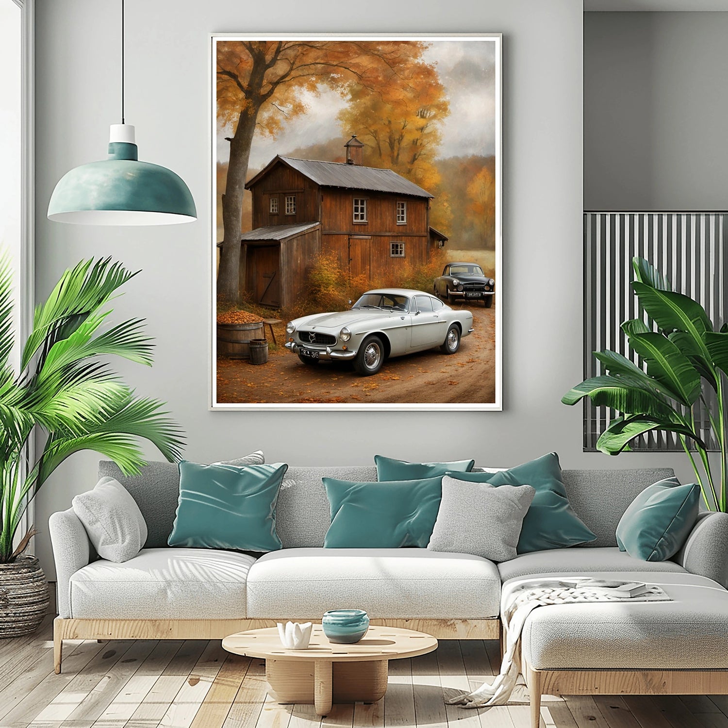 1966 Schwedische GT Ikone - Old Garage Edition | Poster Leinwand