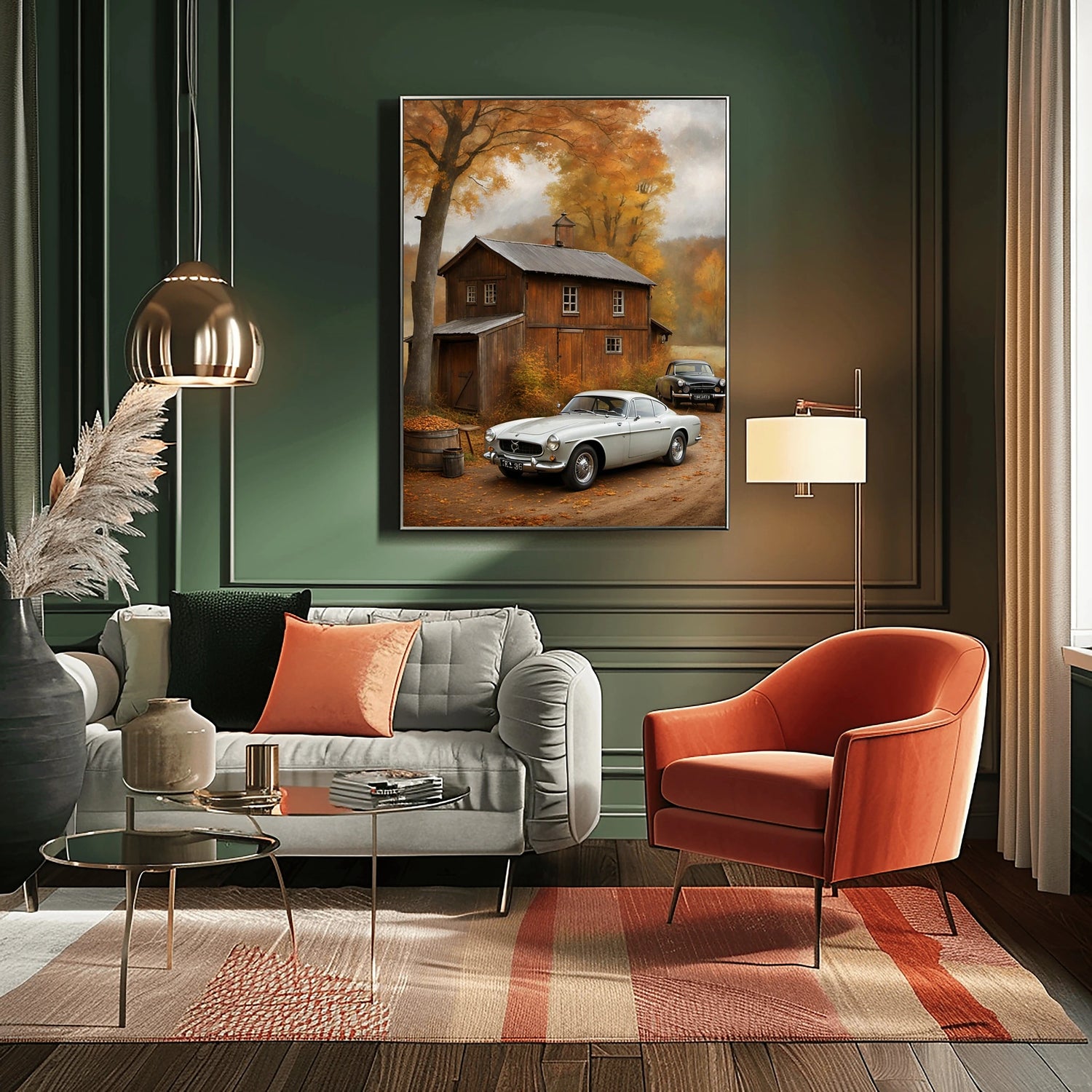 1966 Schwedische GT Ikone - Old Garage Edition | Poster Leinwand